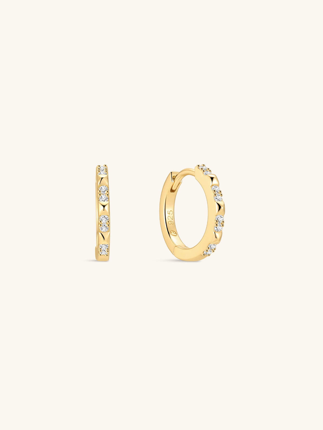 18K Gold Vermeil Prism Geometric Hoops-aurivna