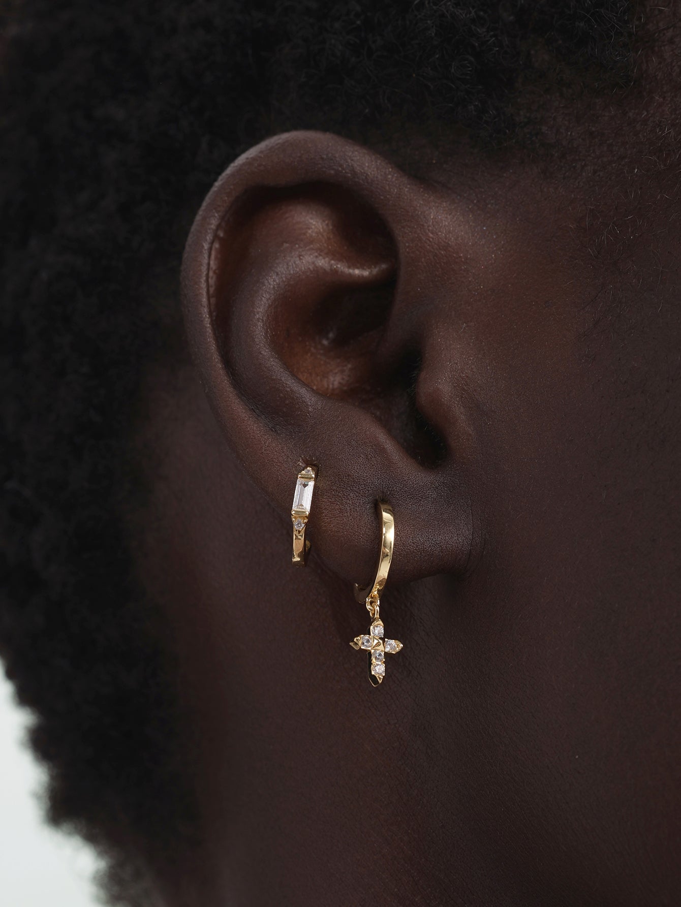 18K Gold Vermeil Prism Square CZ Hoops-aurivna