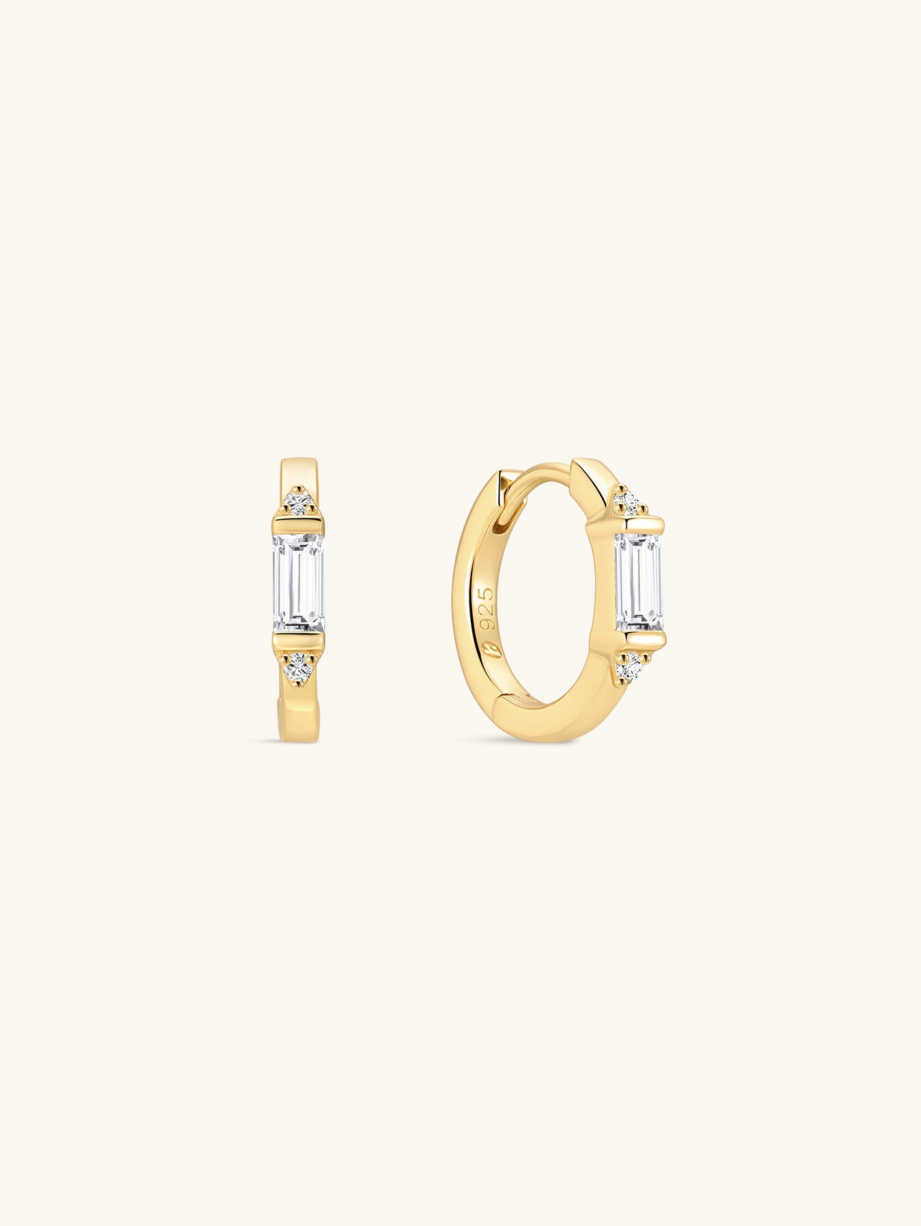 18K Gold Vermeil Prism Square CZ Hoops-aurivna