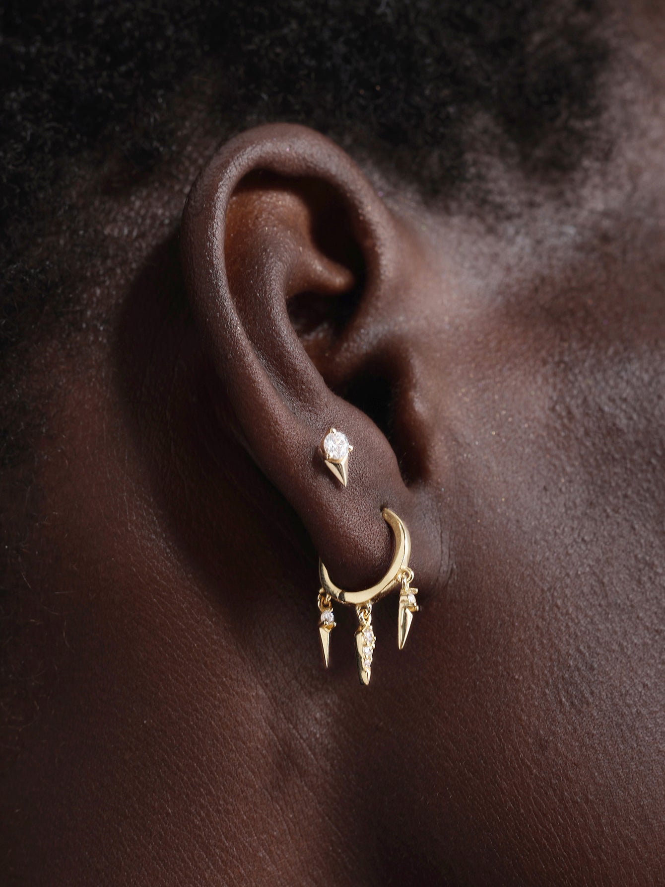 18K Gold Vermeil Prism Rivet Hoops-aurivna