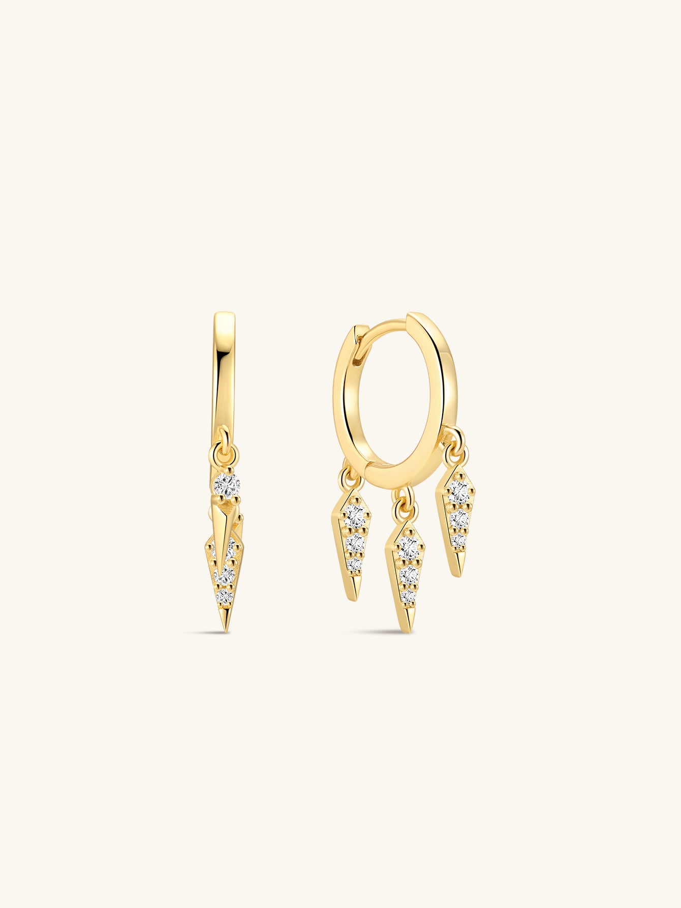 18K Gold Vermeil Prism Rivet Hoops-aurivna