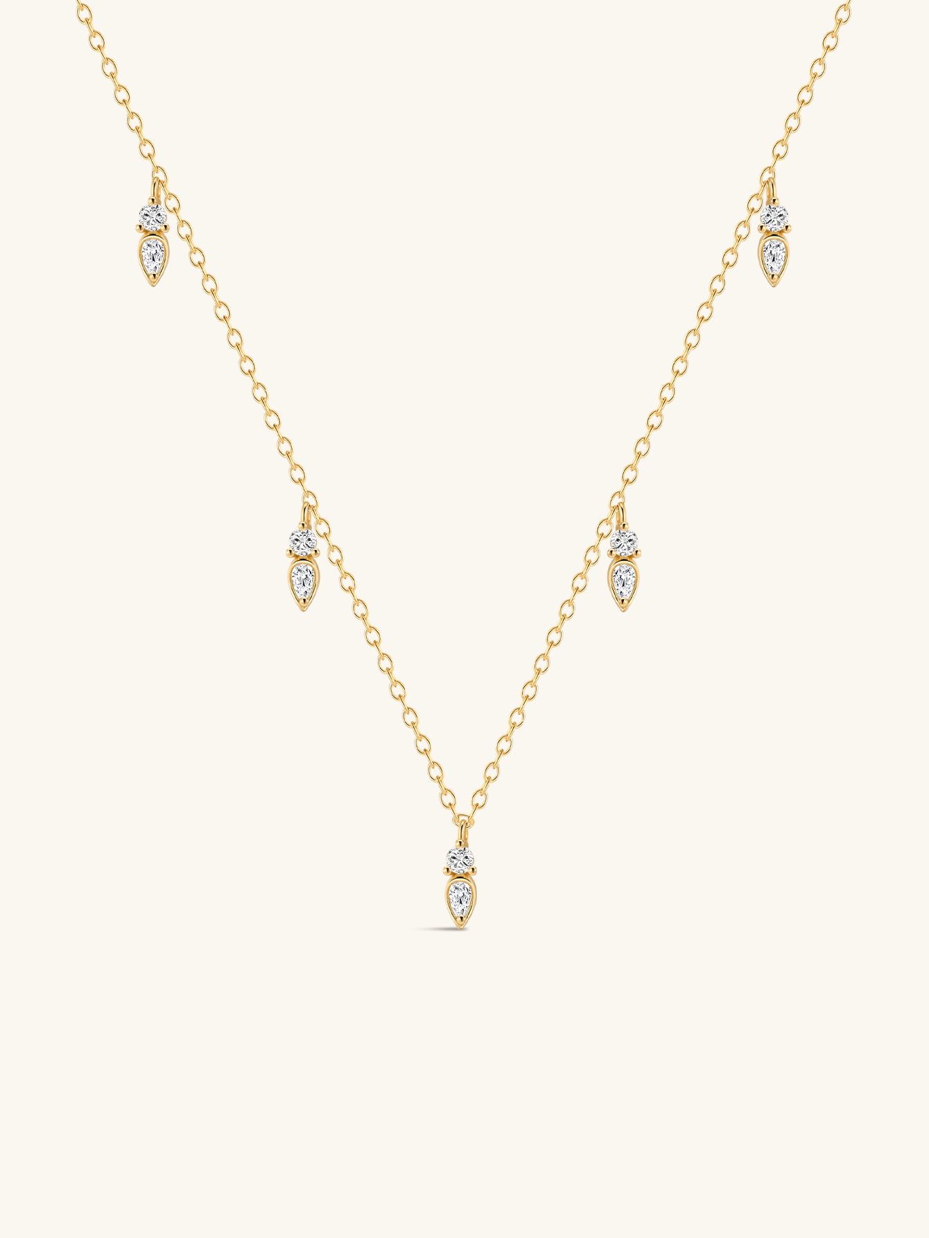 18k Gold Vermeil Flow Droplet Pendant Necklace-aurivna
