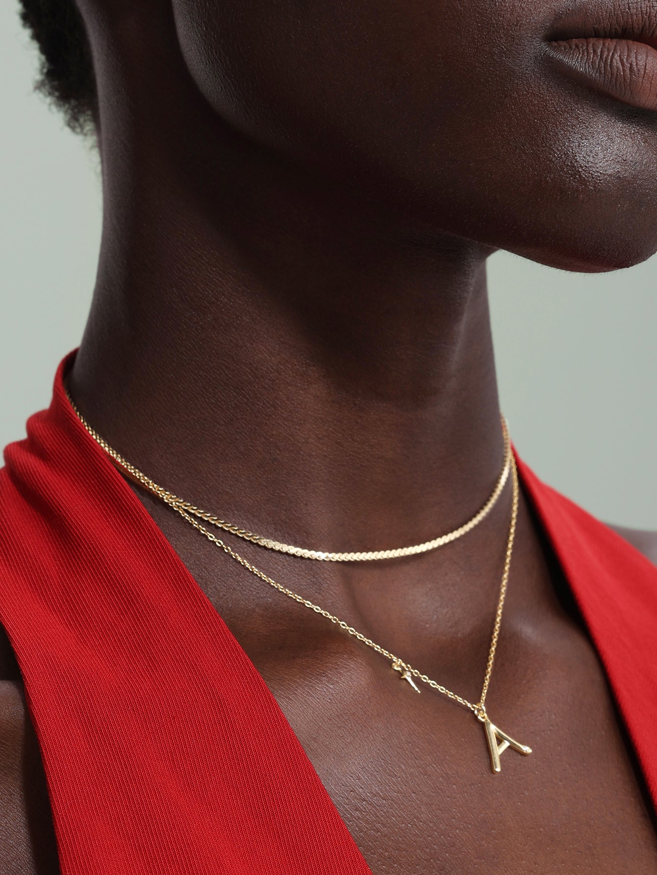 18k Gold Vermeil Initials Pendant Necklace-aurivna