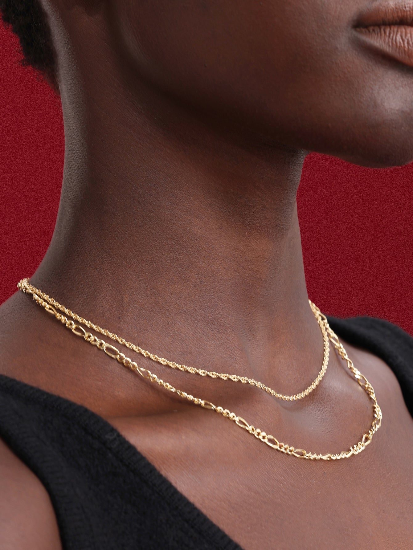 18k Gold Vermeil Figaro Chain Necklace-aurivna