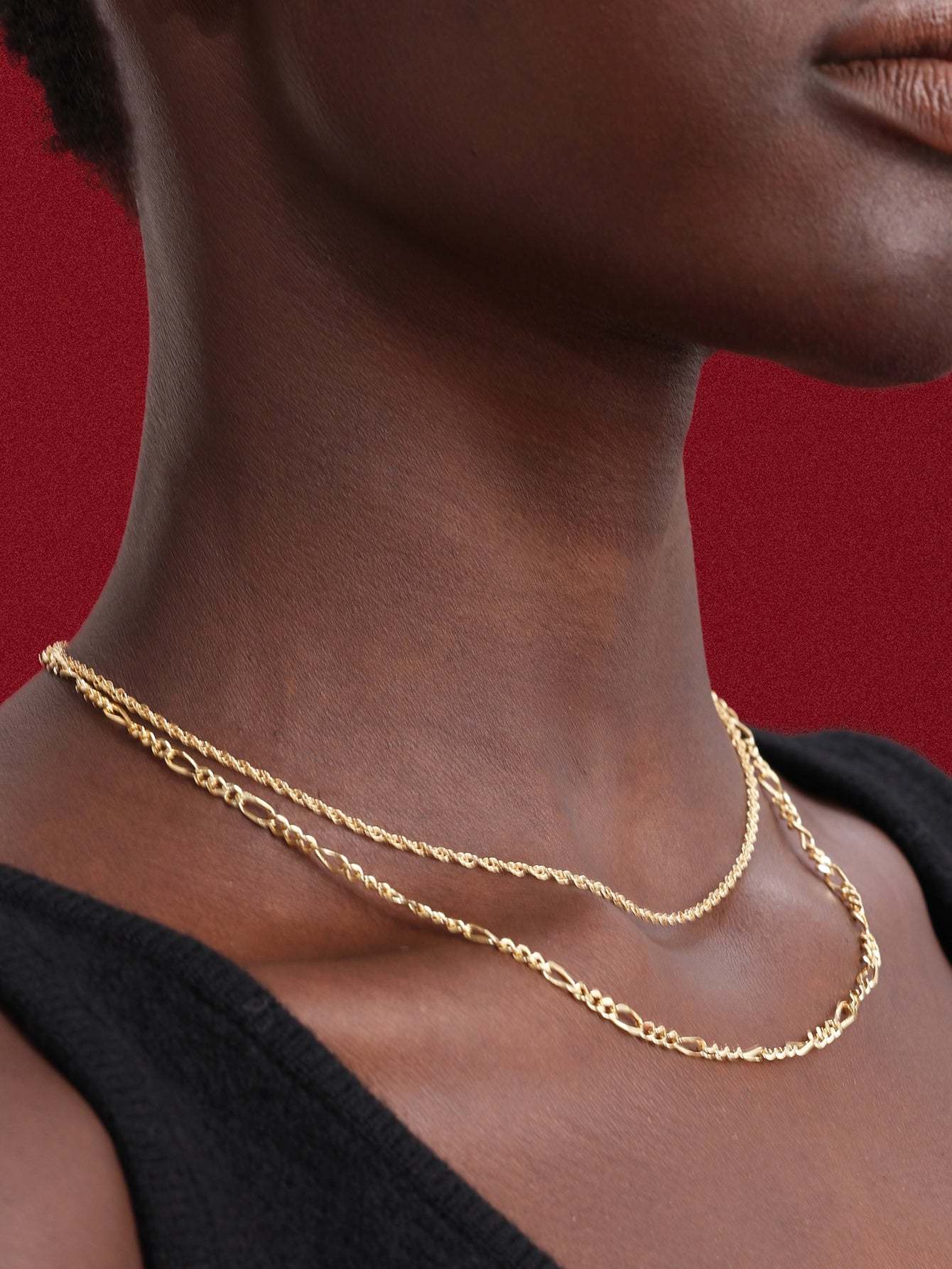 18k Gold Vermeil Figaro Chain Necklace-aurivna
