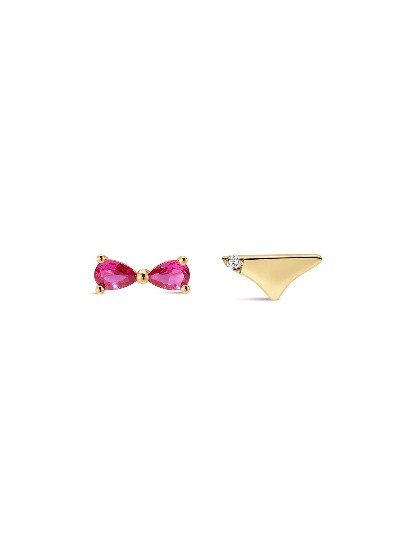 14K Solid Gold Seaspritz CZ Bikini Flatback-aurivna
