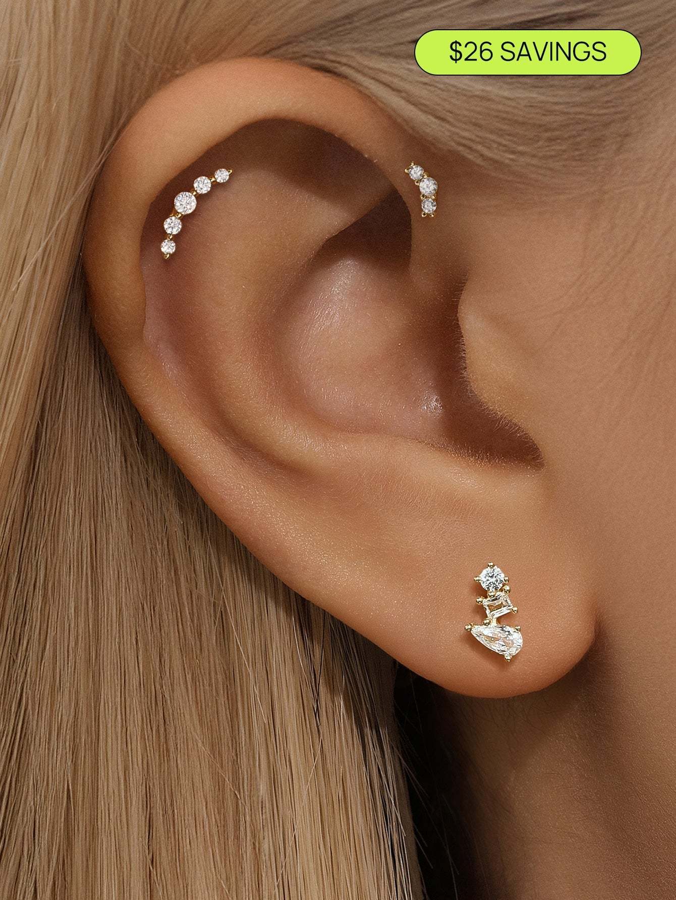 14K Solid Gold Flatback Essentials Set-aurivna