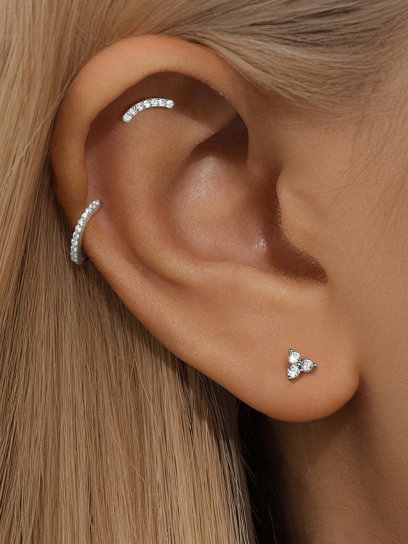 14K Solid Gold Pave CZ Flat Back-aurivna