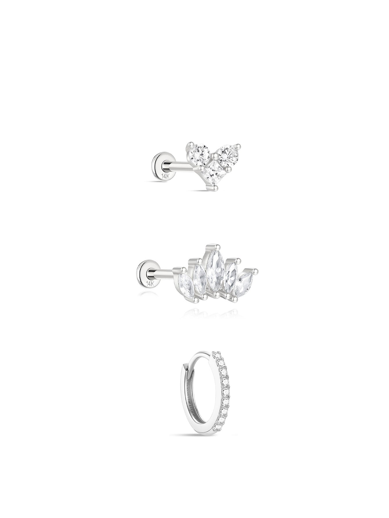 14K Solid Gold Flatback Crown Set-aurivna