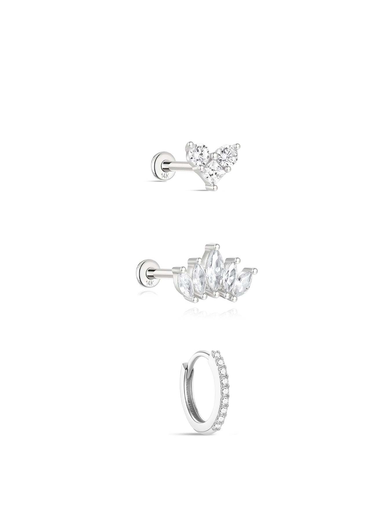 14K Solid Gold Flatback Crown Set-aurivna