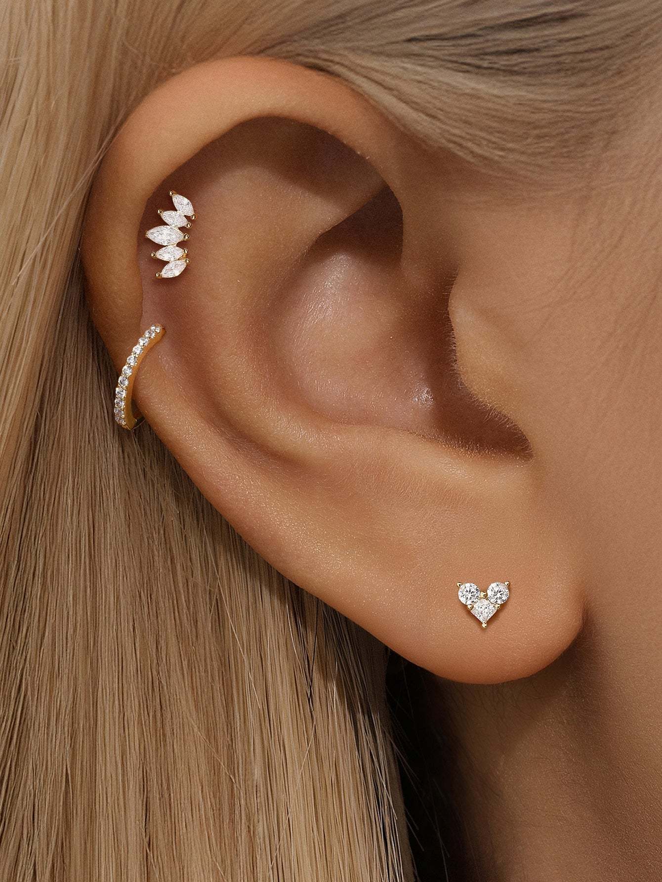 14K Solid Gold Flatback Crown Set-aurivna
