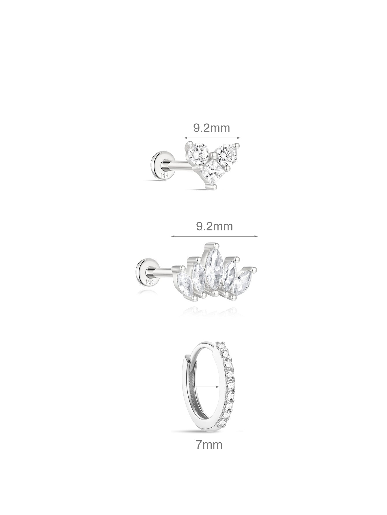14K Solid Gold Flatback Crown Set-aurivna