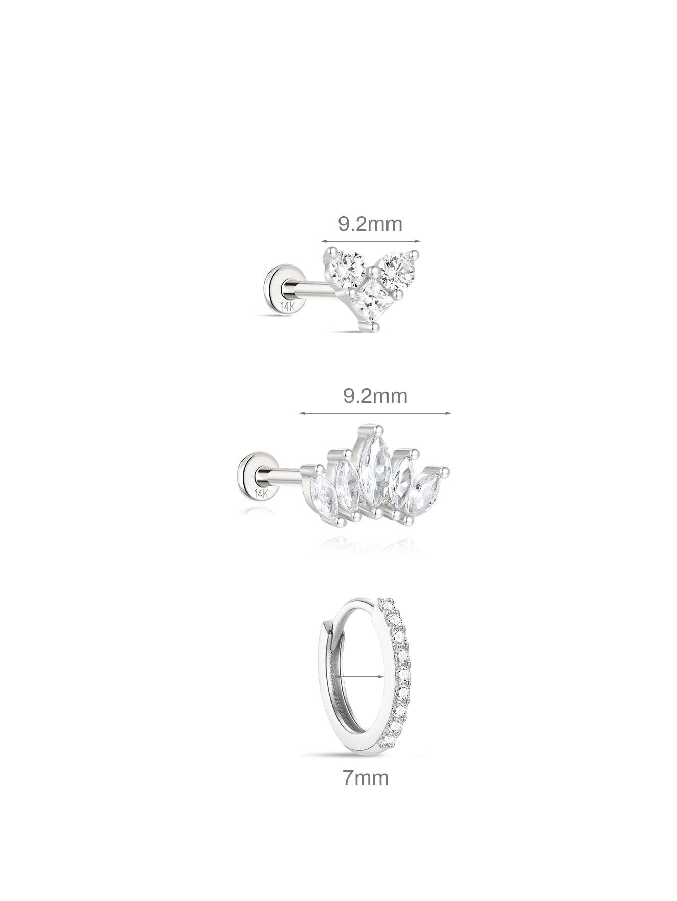 14K Solid Gold Flatback Crown Set-aurivna