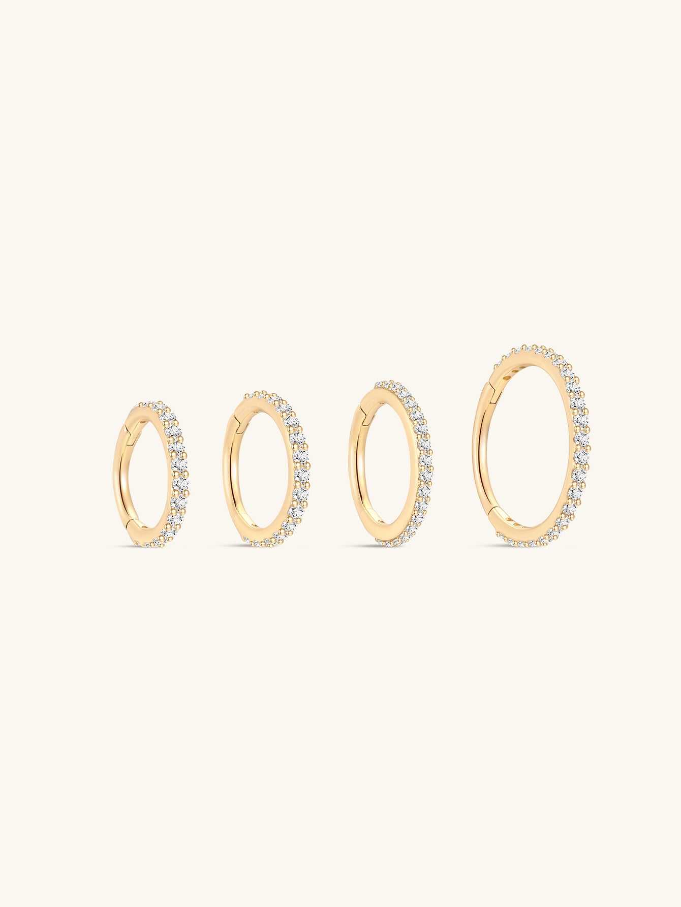 925 Sterling Silver Pave Eternity Hoop Huggie Earring-aurivna