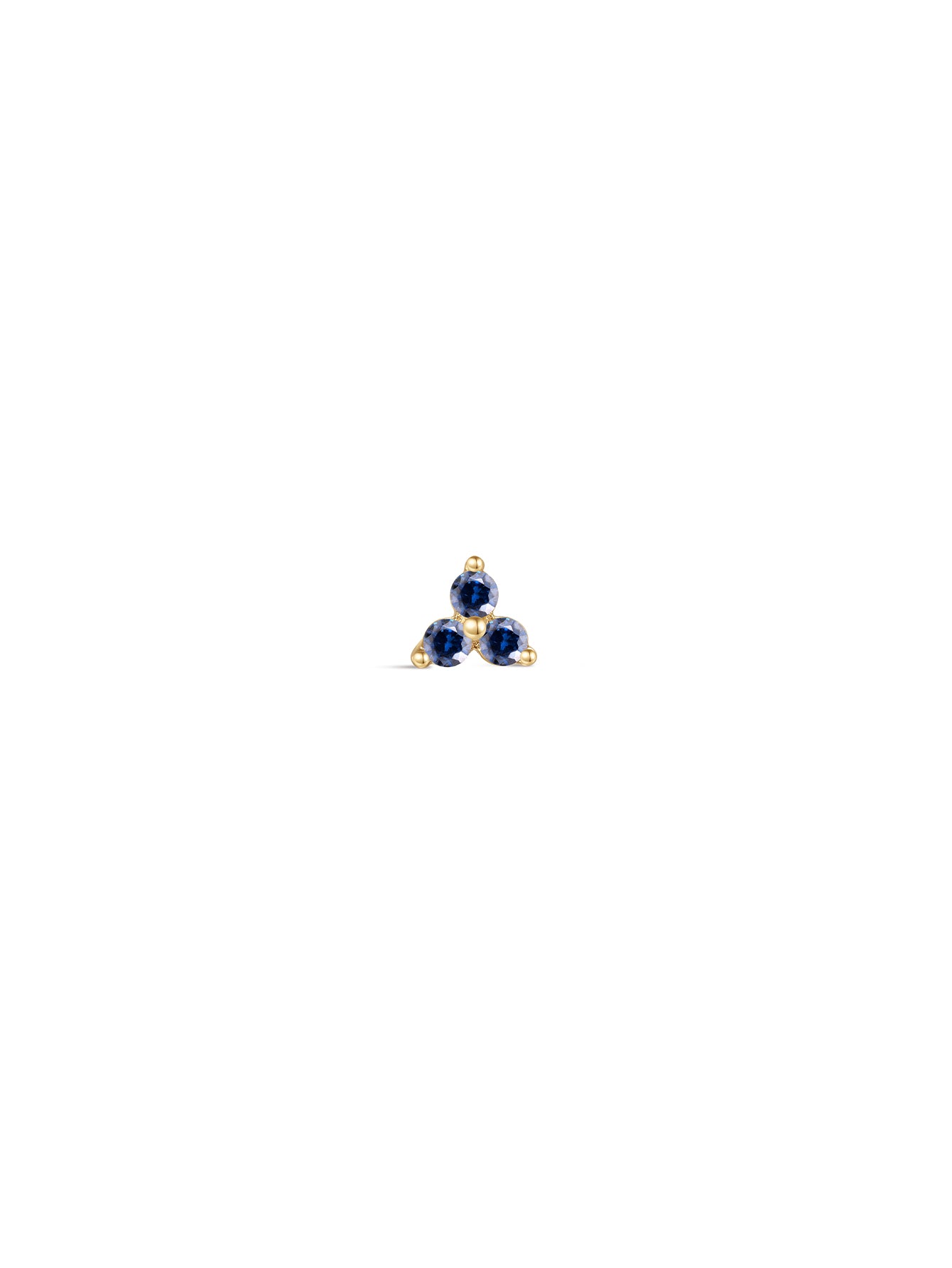 14K Solid Gold September Trinity Shiny Birthstone Stud-aurivna