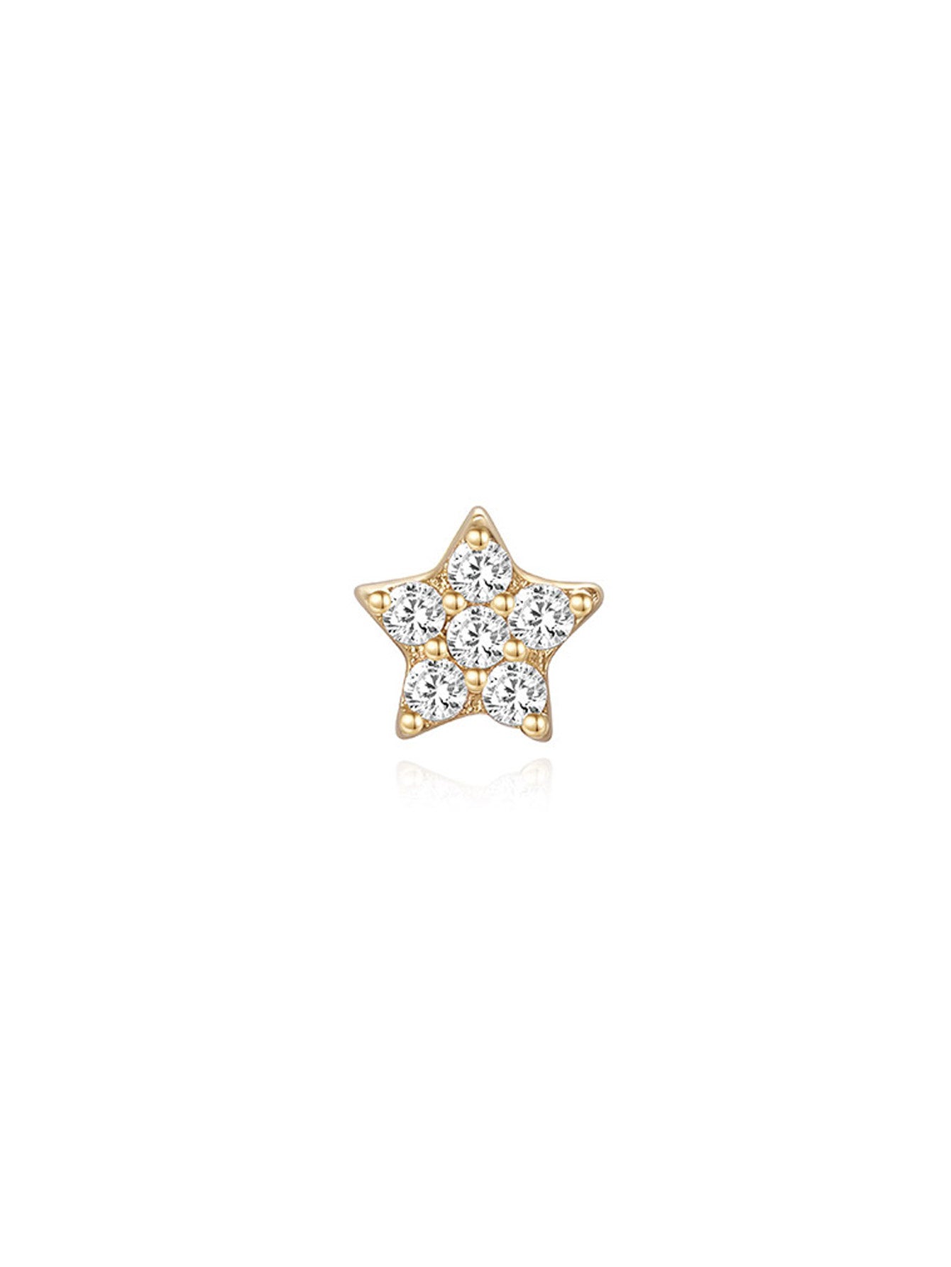 925 Sterling Silver Pentagram Eternity Ear Piercing Stud-aurivna