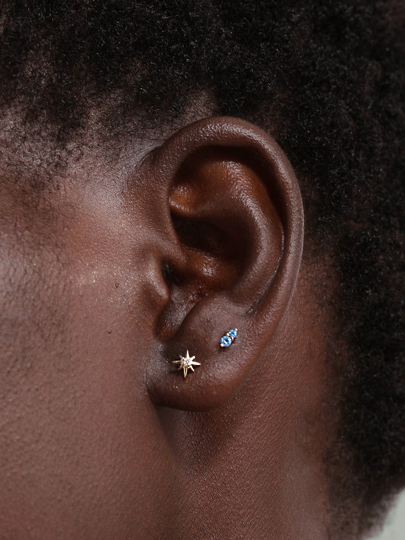 925 Sterling Silver Sparkling Splicing Multicolor Ear Piercing Stud-aurivna