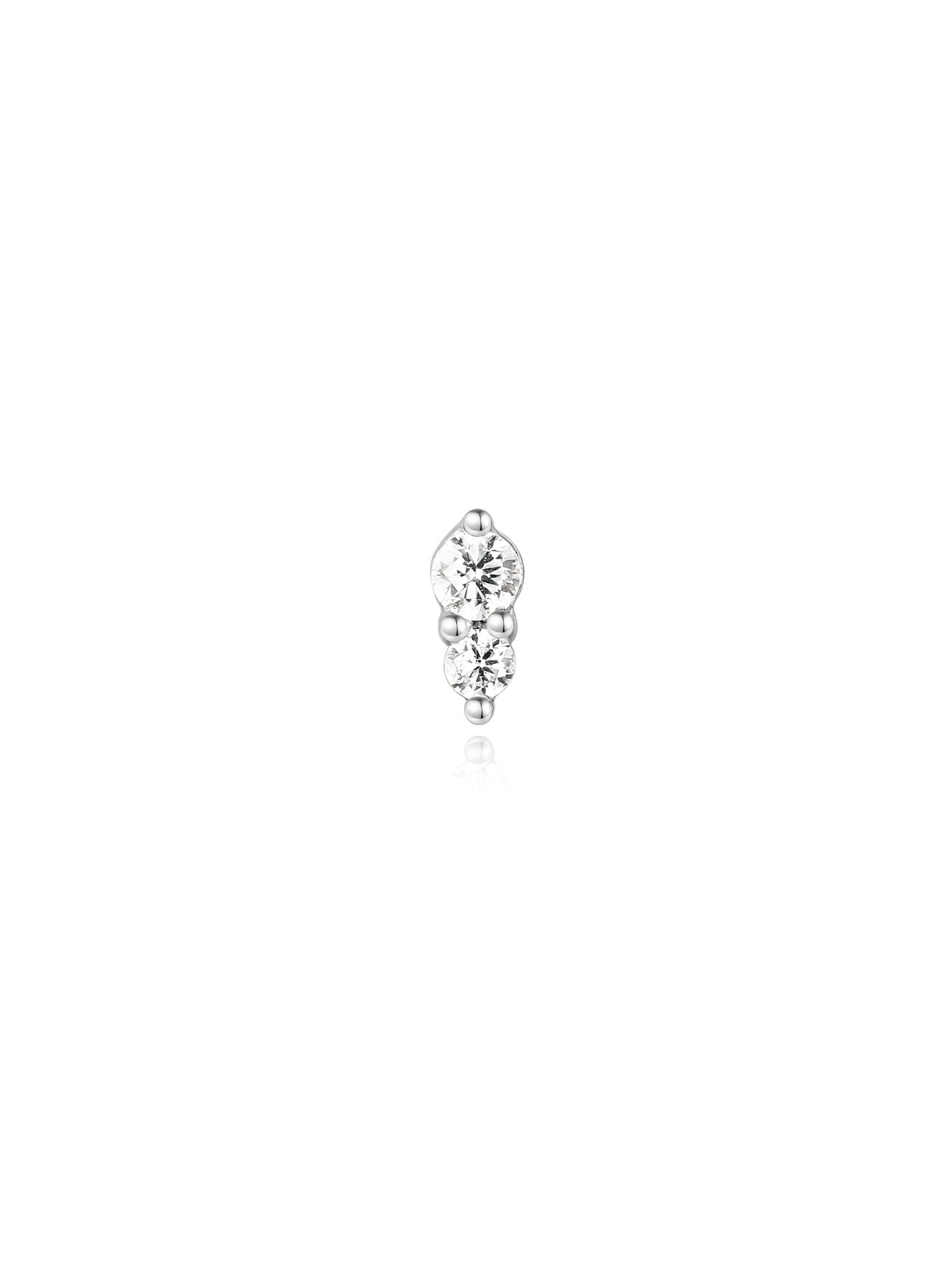 925 Sterling Silver Sparkling Splicing  Ear Piercing Stud-aurivna