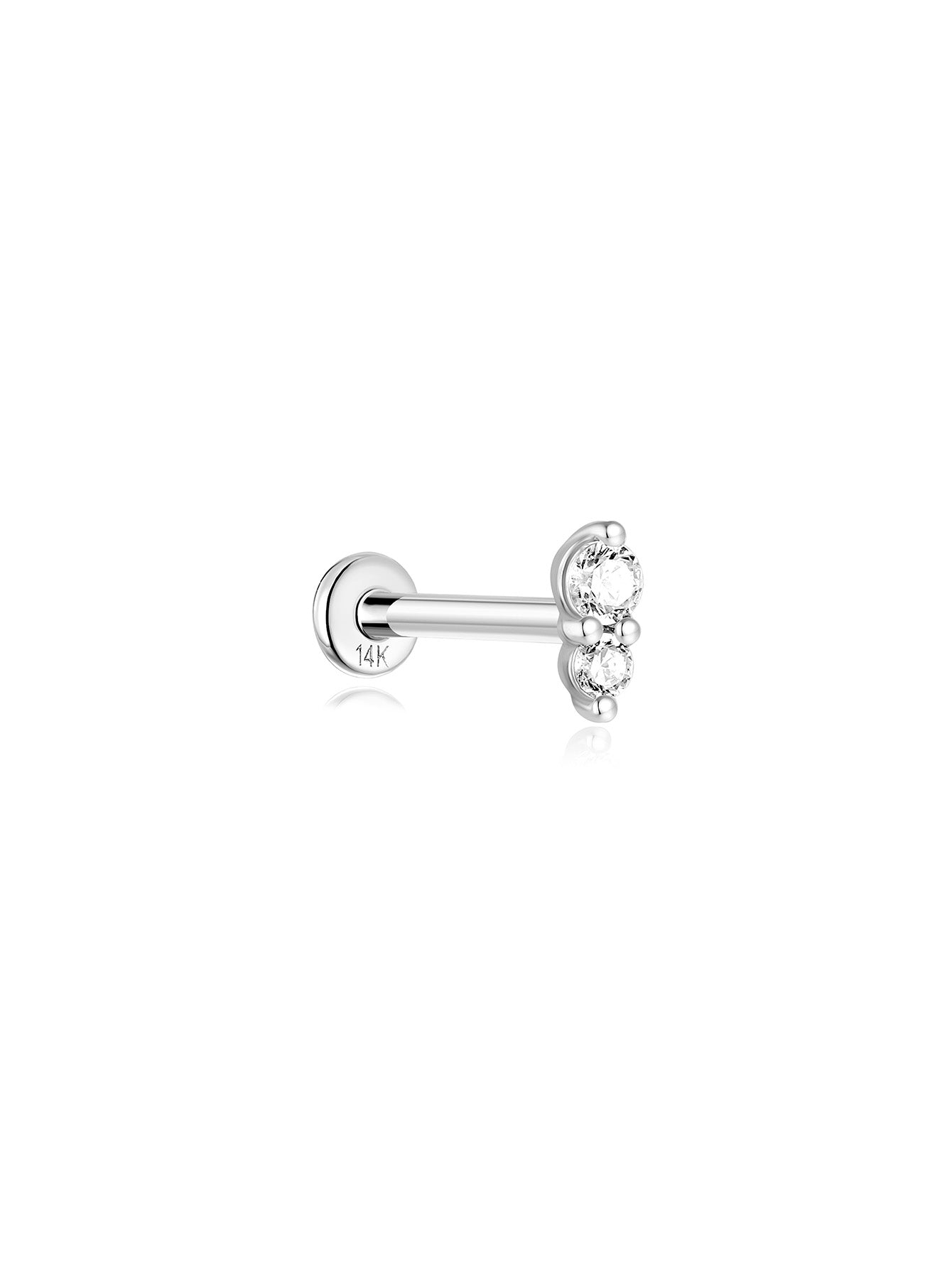 925 Sterling Silver Sparkling Splicing  Ear Piercing Stud-aurivna