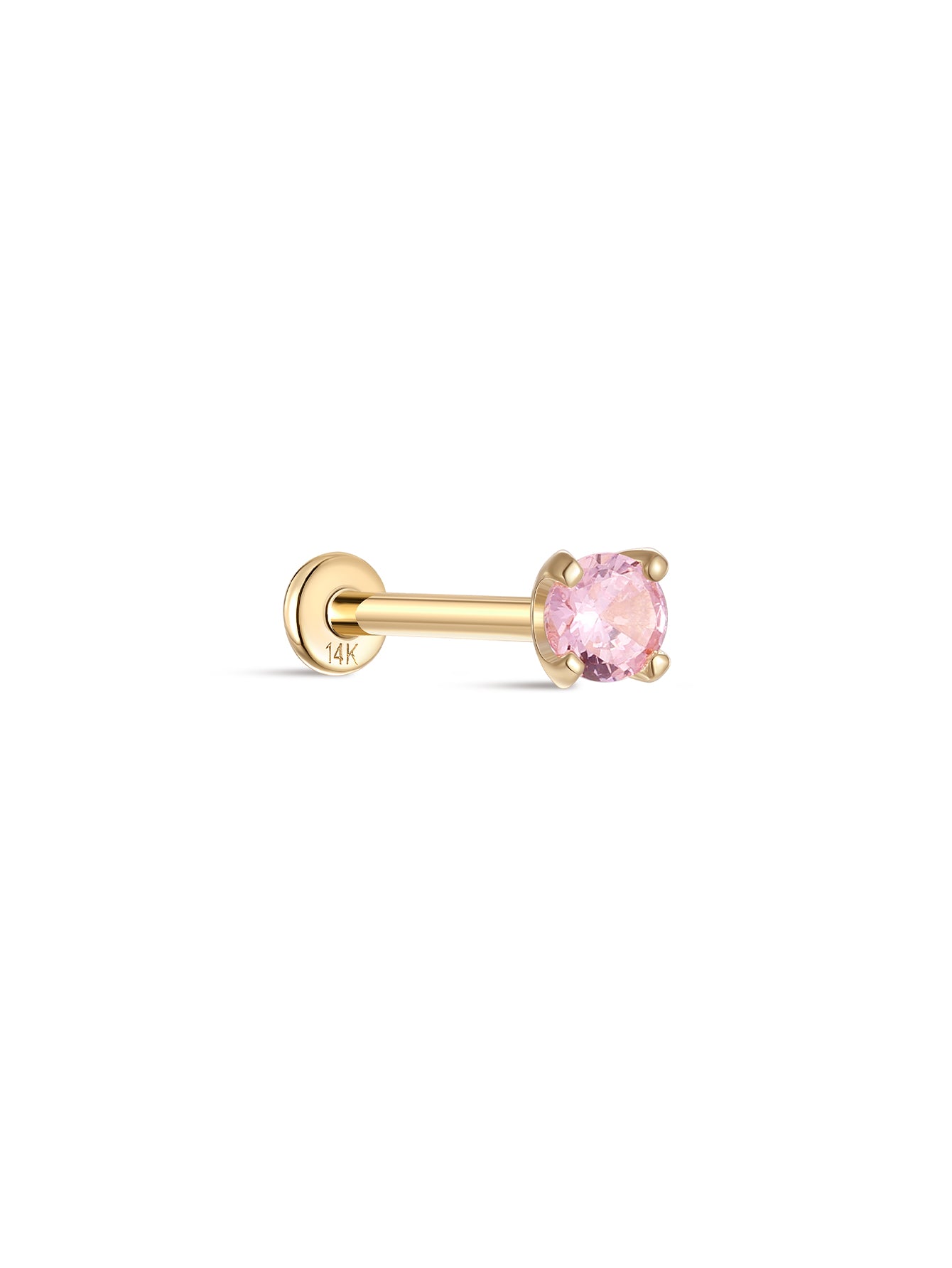 14K Solid Gold October Birthstone Stud-aurivna