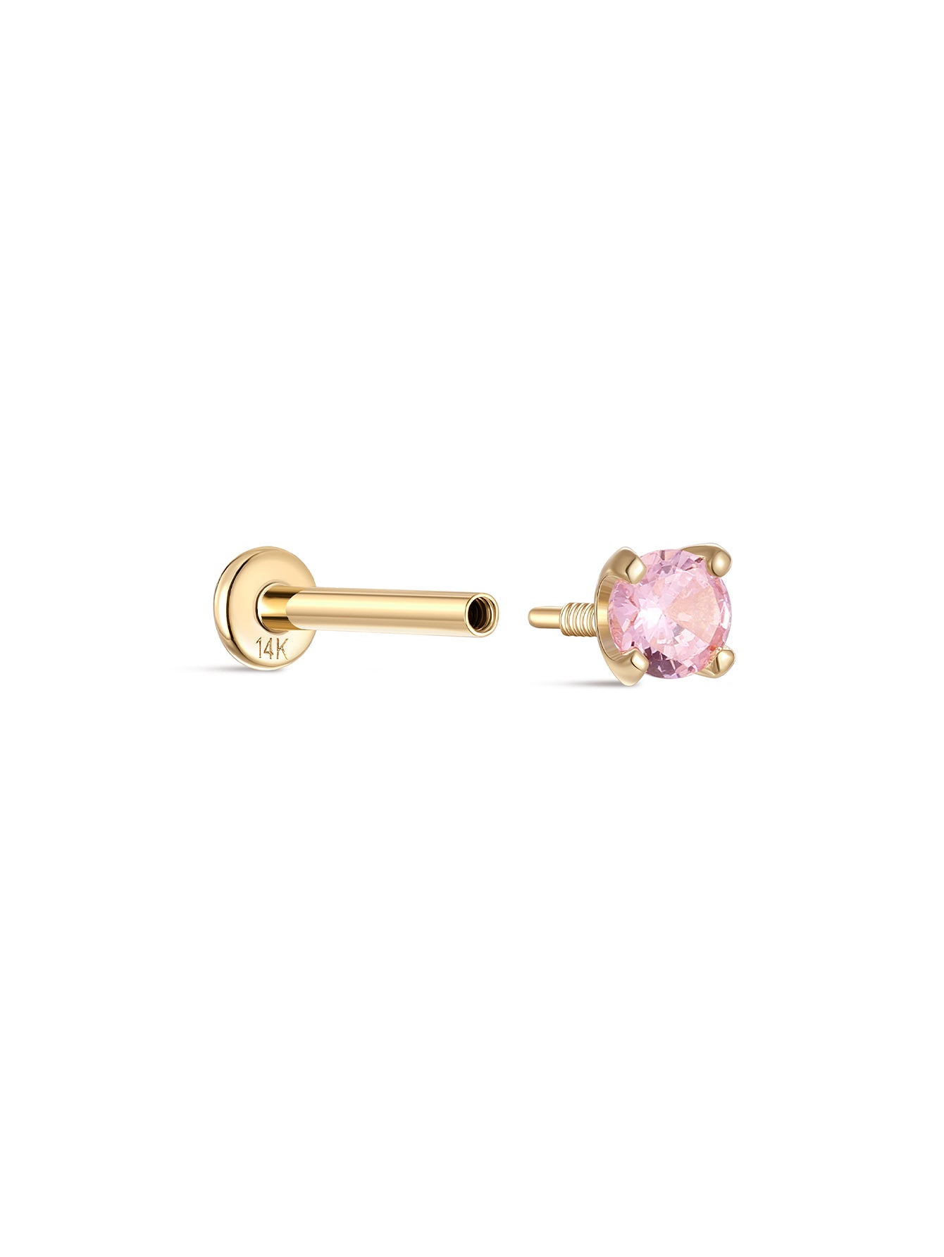 14K Solid Gold October Birthstone Stud-aurivna
