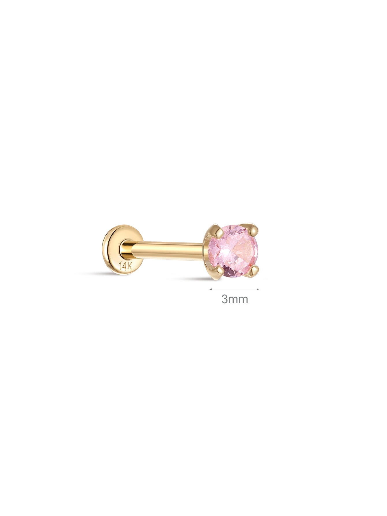 14K Solid Gold October Birthstone Stud-aurivna