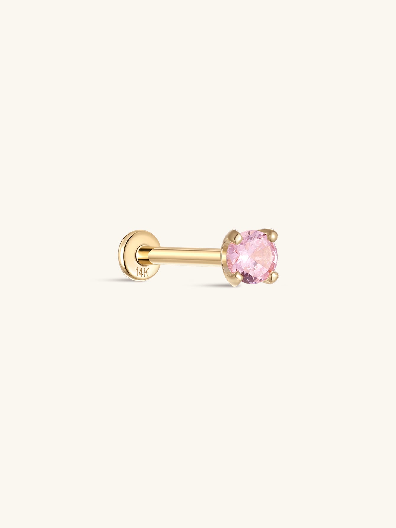 14K Solid Gold October Birthstone Stud-aurivna