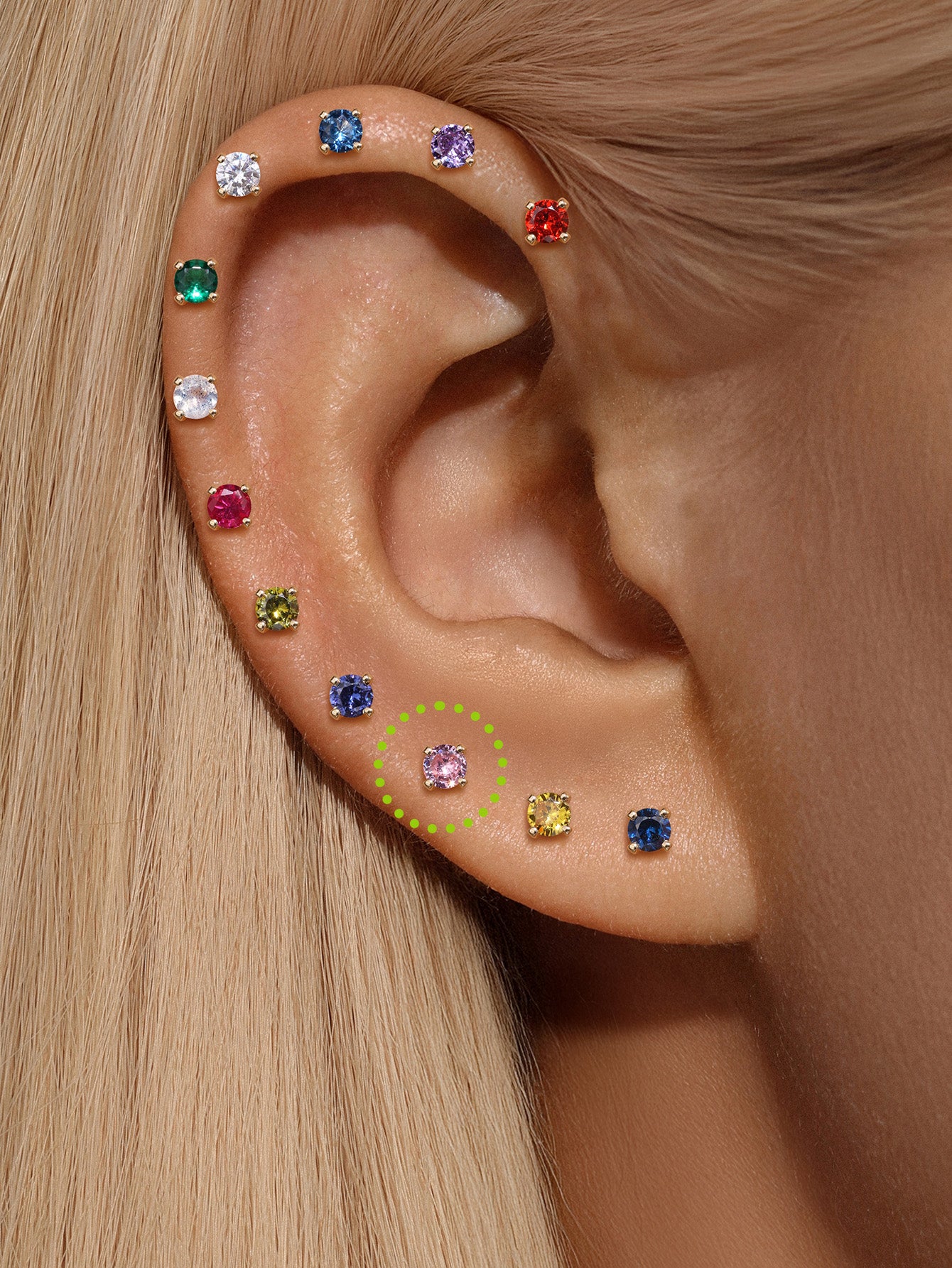 14K Solid Gold October Birthstone Stud-aurivna