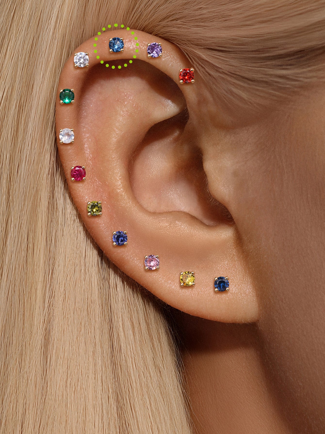 14K Solid Gold March Birthstone Stud-aurivna