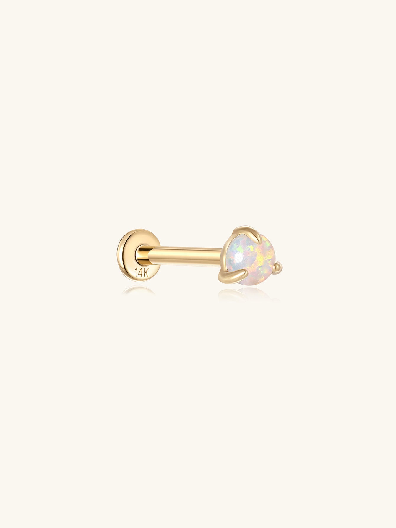 925 Sterling Silver Opal Mini Ear Piercing Stud-aurivna