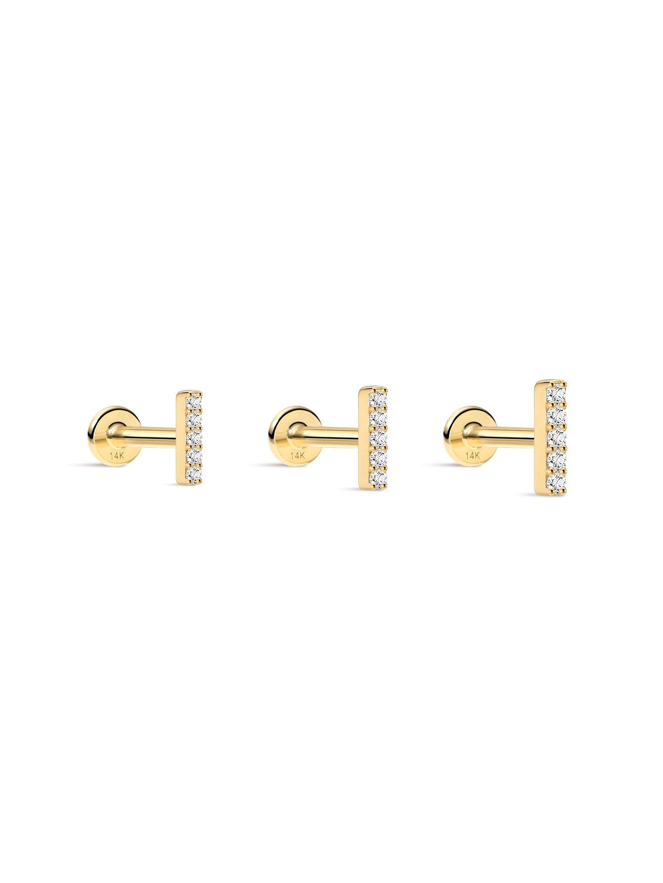 925 Sterling Silver Bar Ear Piercing Stud-aurivna