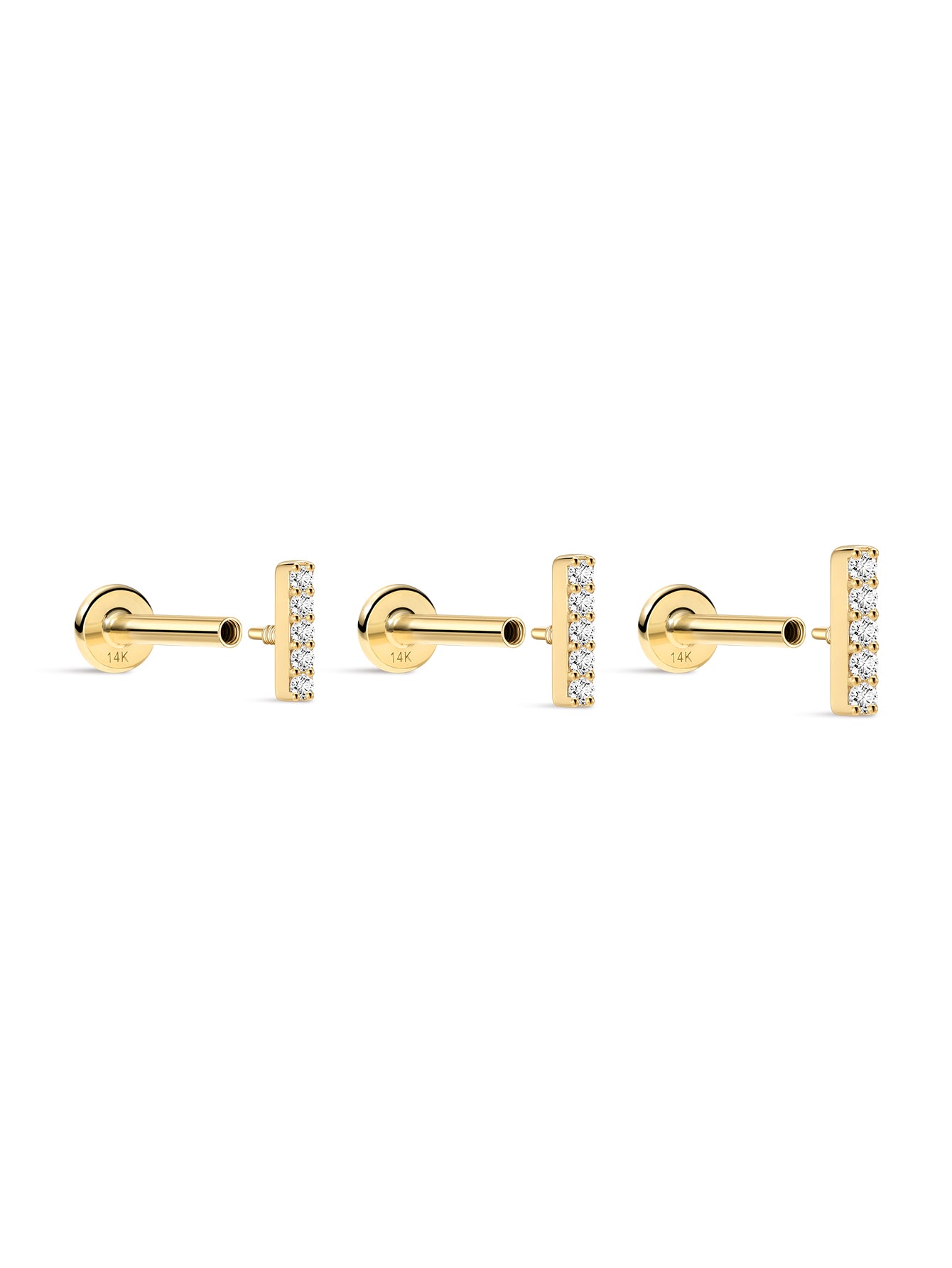 925 Sterling Silver Bar Ear Piercing Stud-aurivna