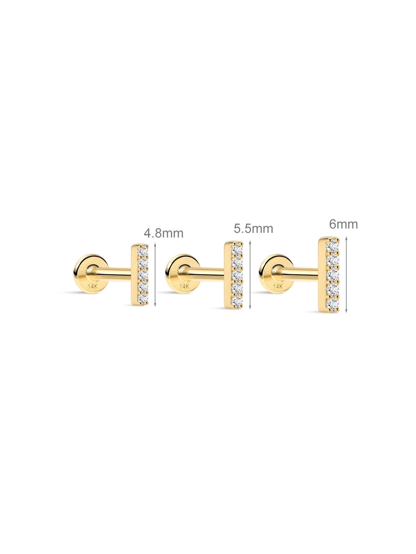 925 Sterling Silver Bar Ear Piercing Stud-aurivna