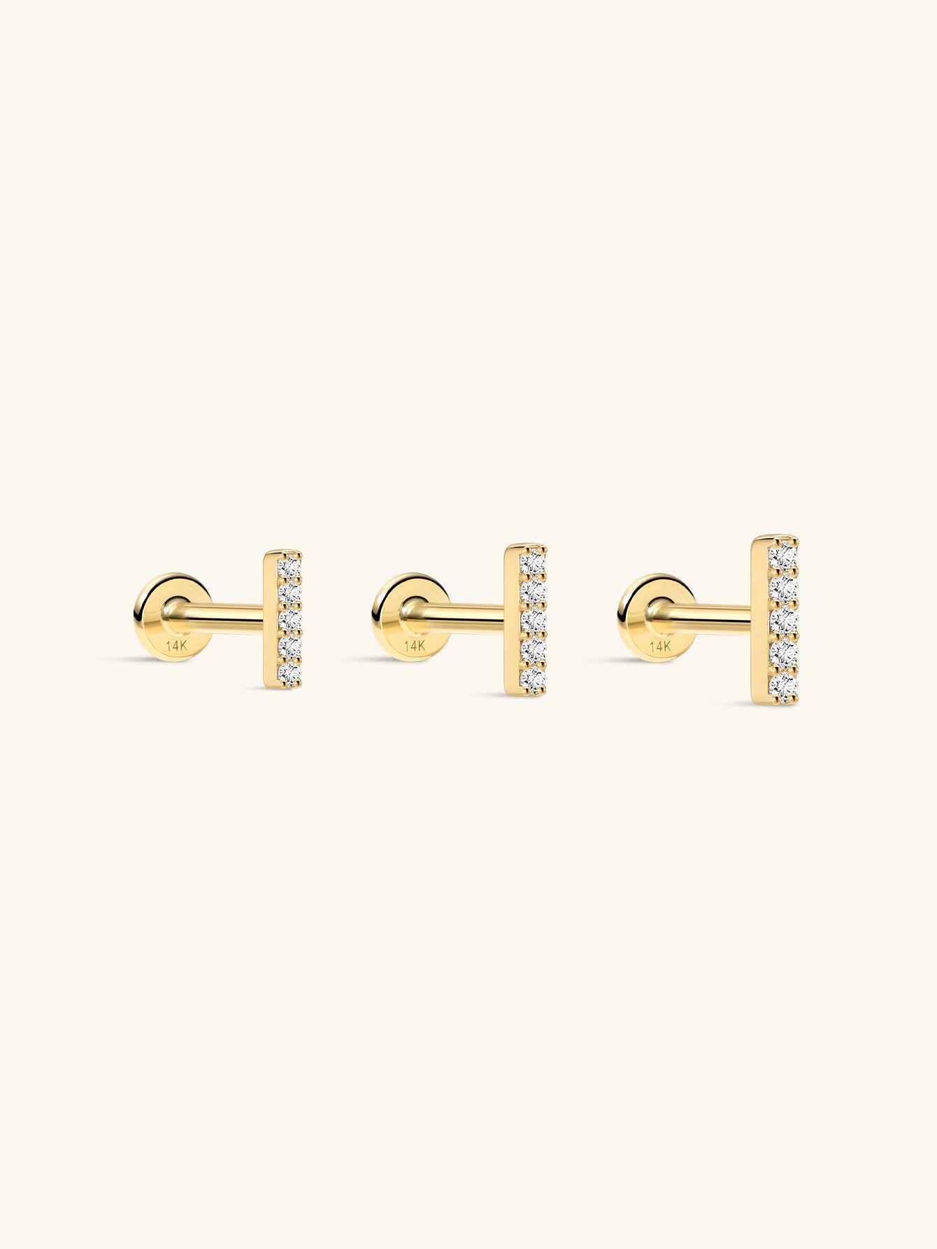 925 Sterling Silver Bar Ear Piercing Stud-aurivna