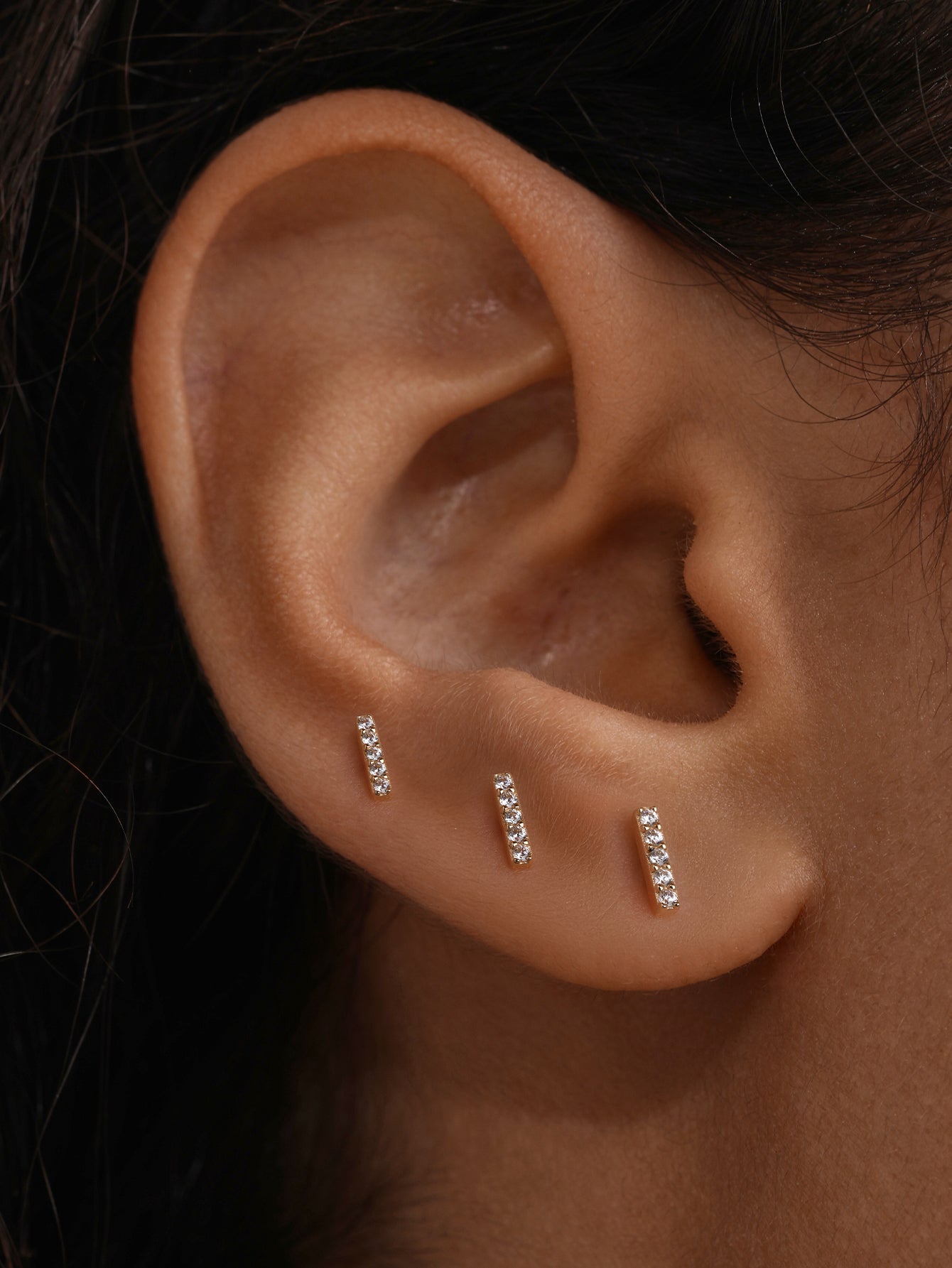 925 Sterling Silver Bar Ear Piercing Stud-aurivna