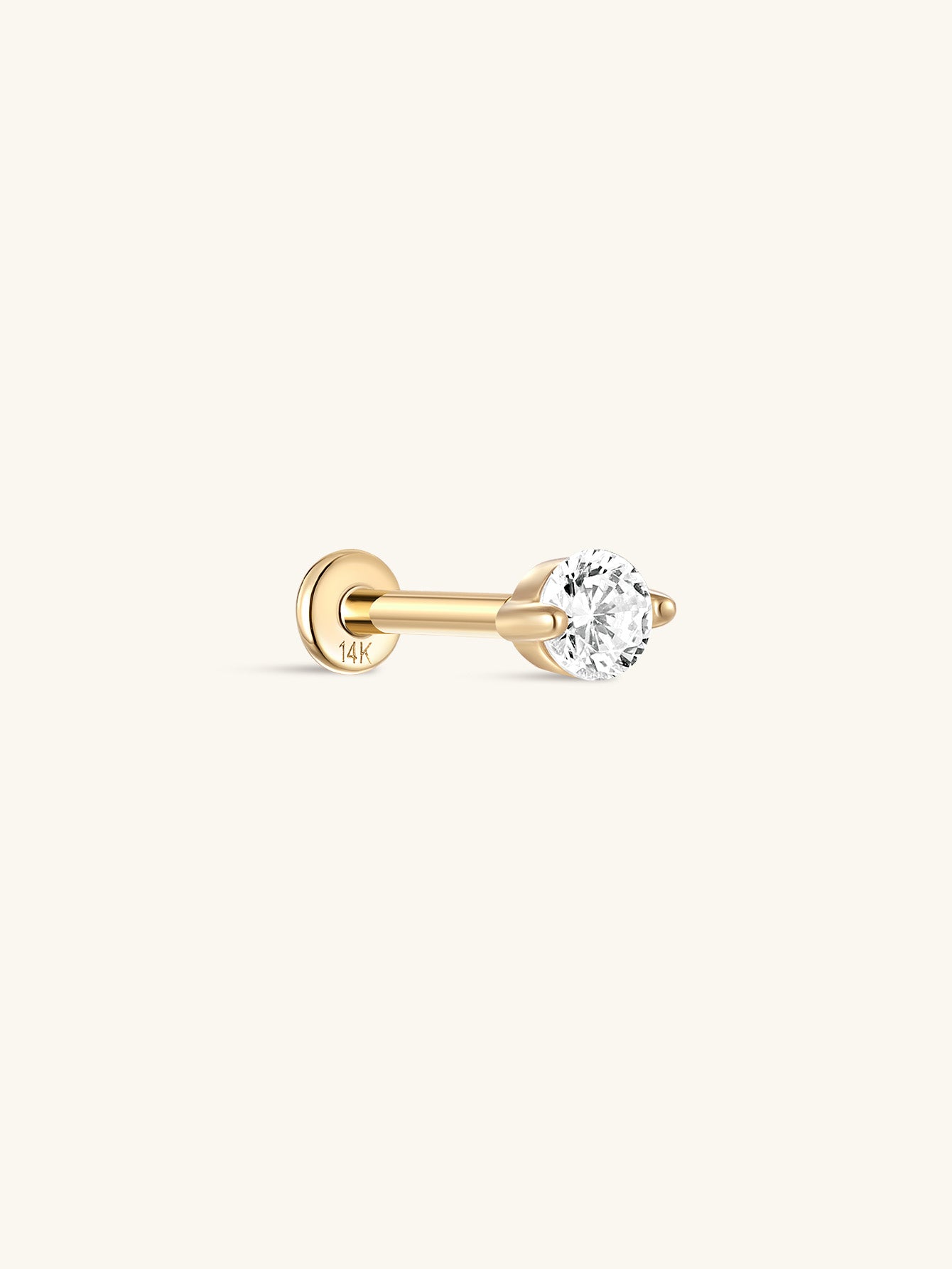 925 Sterling Silver Tiny Zircon Ear Piercing Stud 3.6mm-aurivna