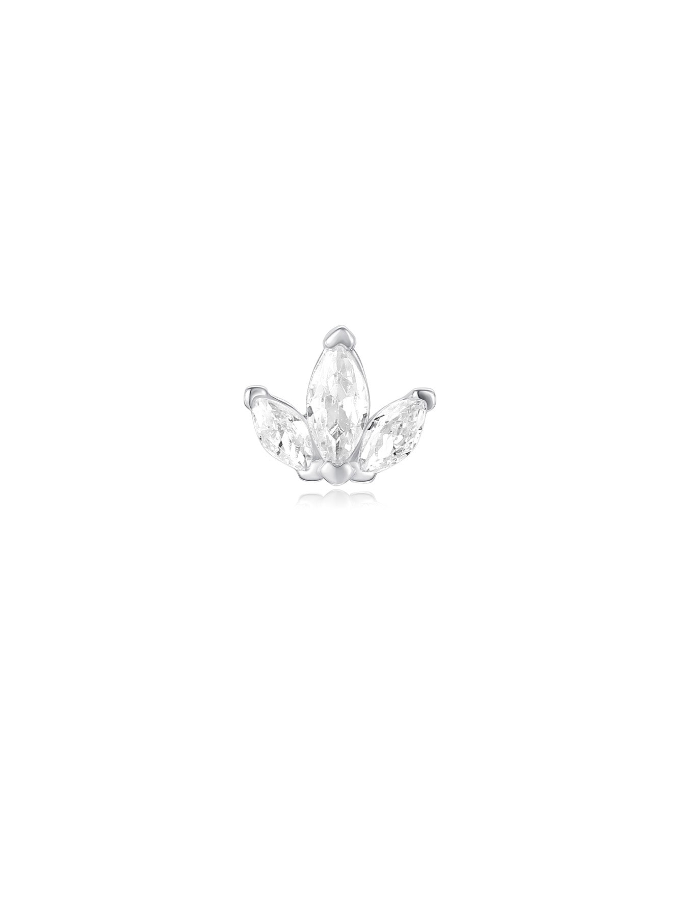 925 Sterling Silver Trio Marquise Ear Piercing Stud-aurivna