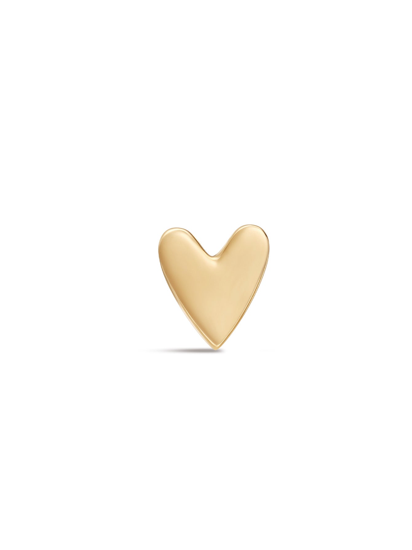 925 Sterling Silver Heart Glossy Simple Ear Piercing Stud-aurivna