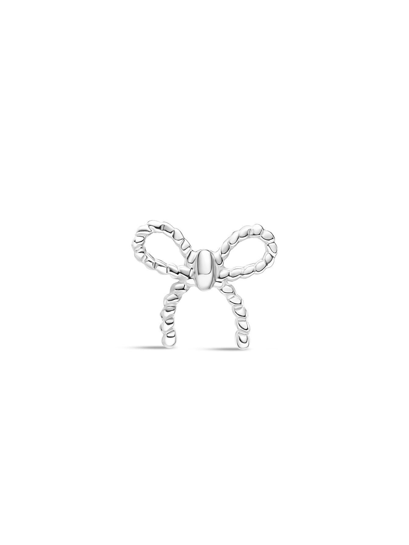 925 Sterling Silver Elegant Bow Ear Piercing Stud-aurivna