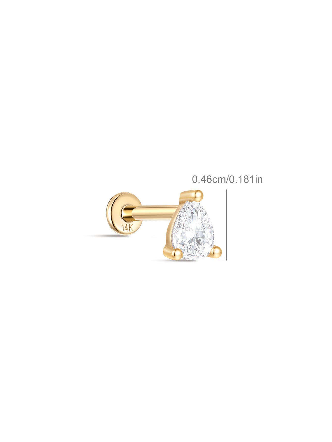 925 Sterling Silver Three-Claw Mini Zircon Ear Piercing Stud-aurivna