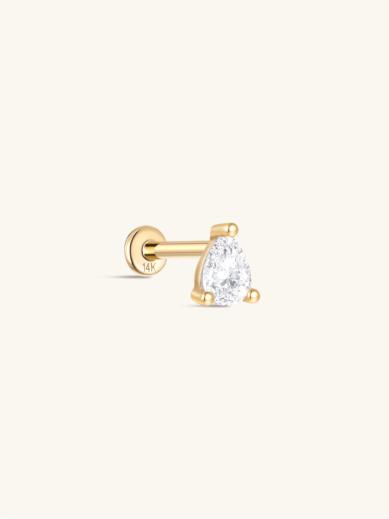 925 Sterling Silver Three-Claw Mini Zircon Ear Piercing Stud-aurivna