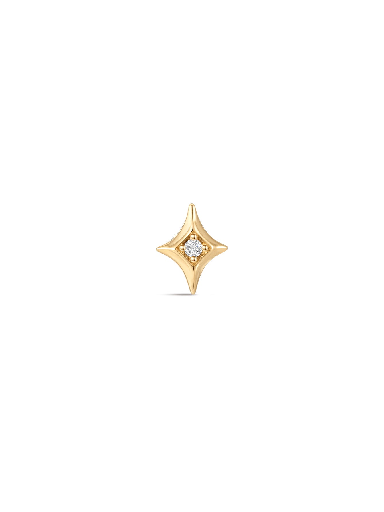 925 Sterling Silver  Sparkly Flare Star Ear Piercing Stud-aurivna