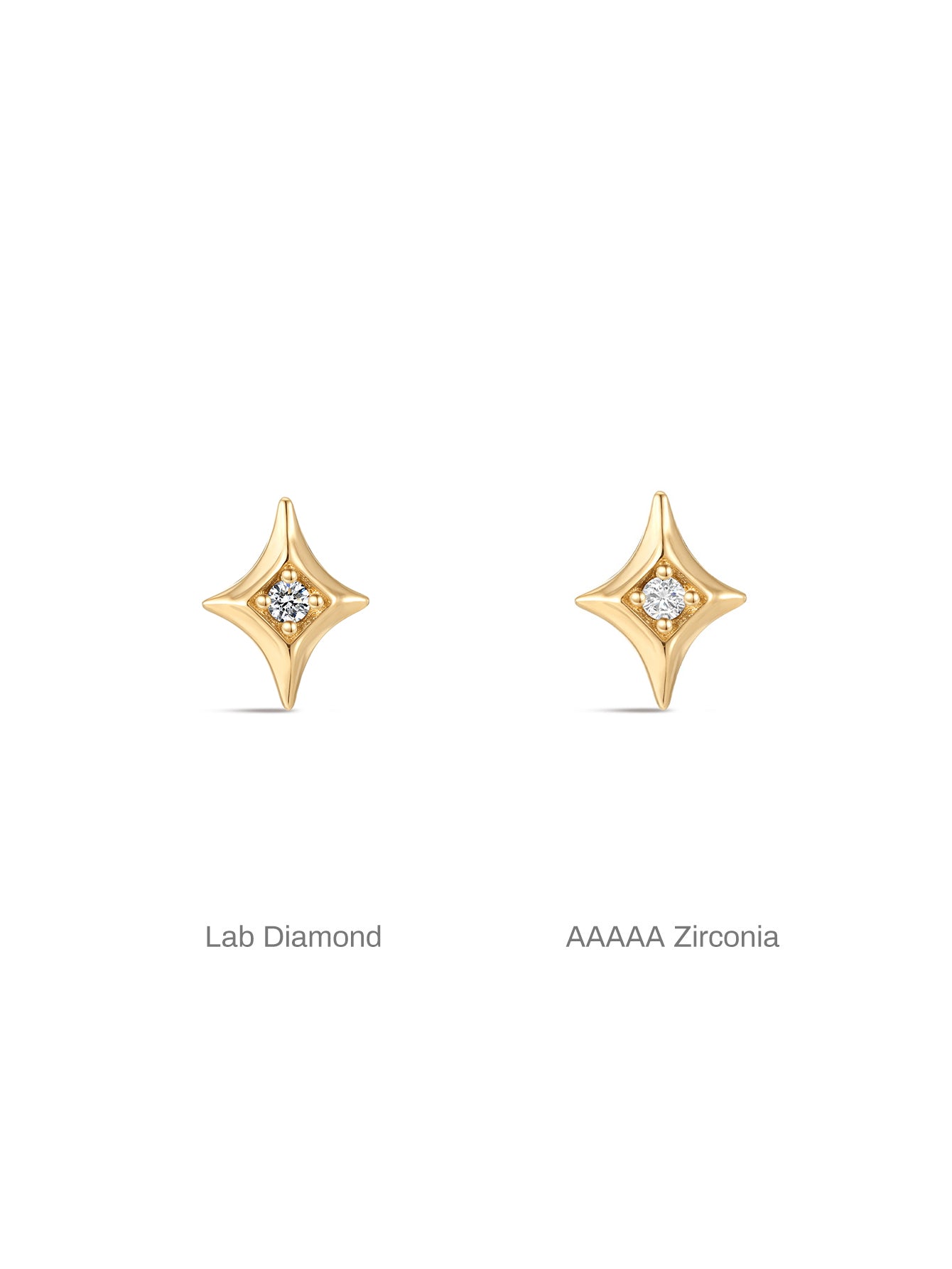925 Sterling Silver  Sparkly Flare Star Ear Piercing Stud-aurivna