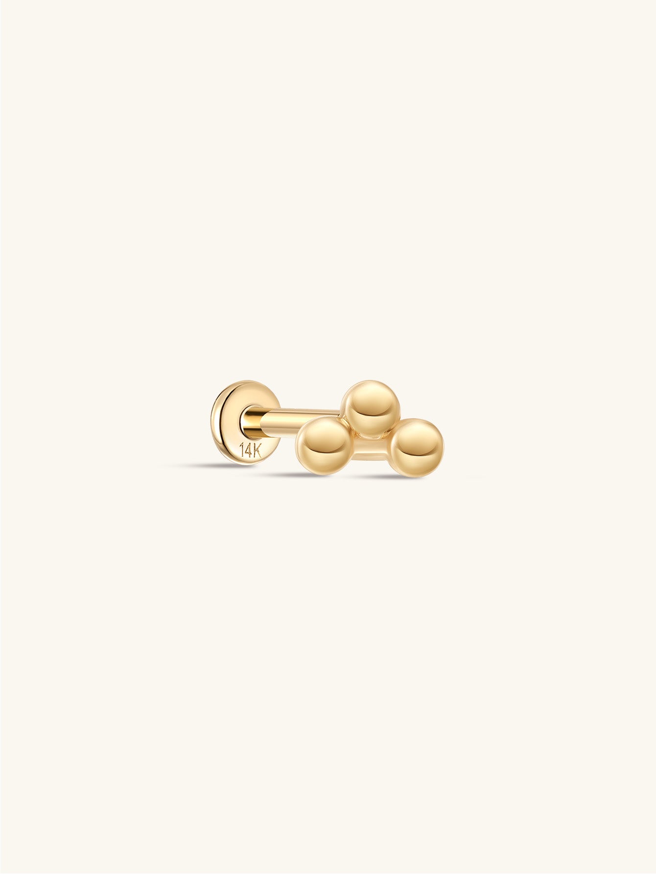 925 Sterling Silver Triple Ball Ear Piercing Stud-aurivna