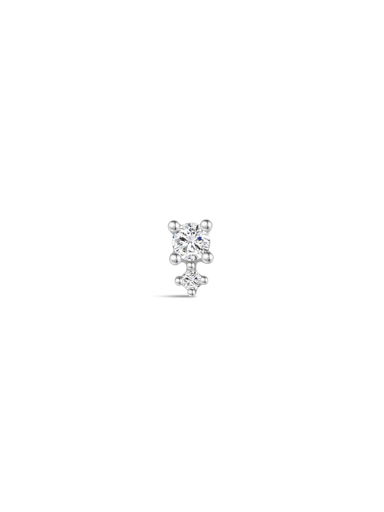 925 Sterling Silver Splicing Zircon Ear Piercing Stud-aurivna