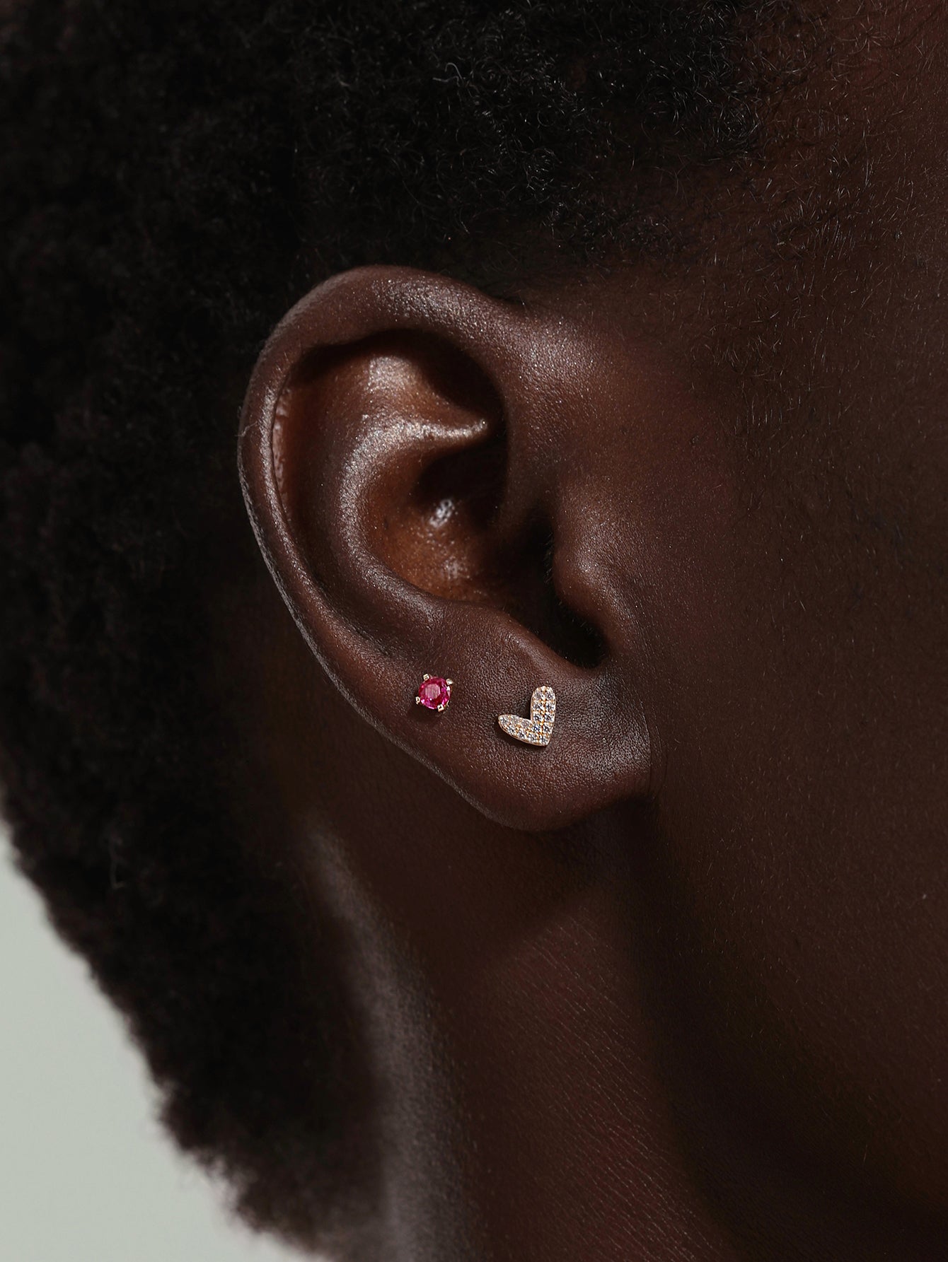 925 Sterling Silver Love Me Zircon Ear Piercing Stud-aurivna