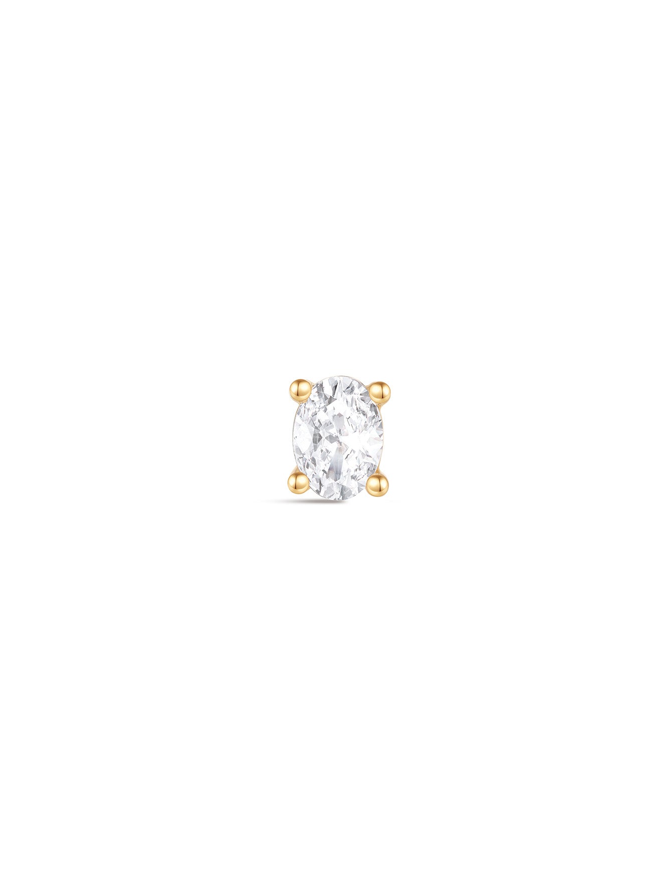 925 Sterling Silver Grey Zircon Ear Piercing Stud 4mm-aurivna