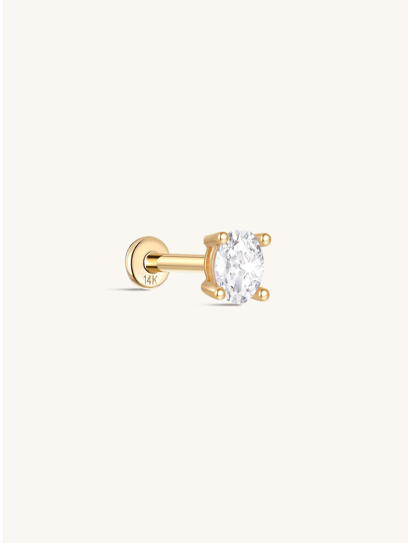 925 Sterling Silver Grey Zircon Ear Piercing Stud 4mm-aurivna