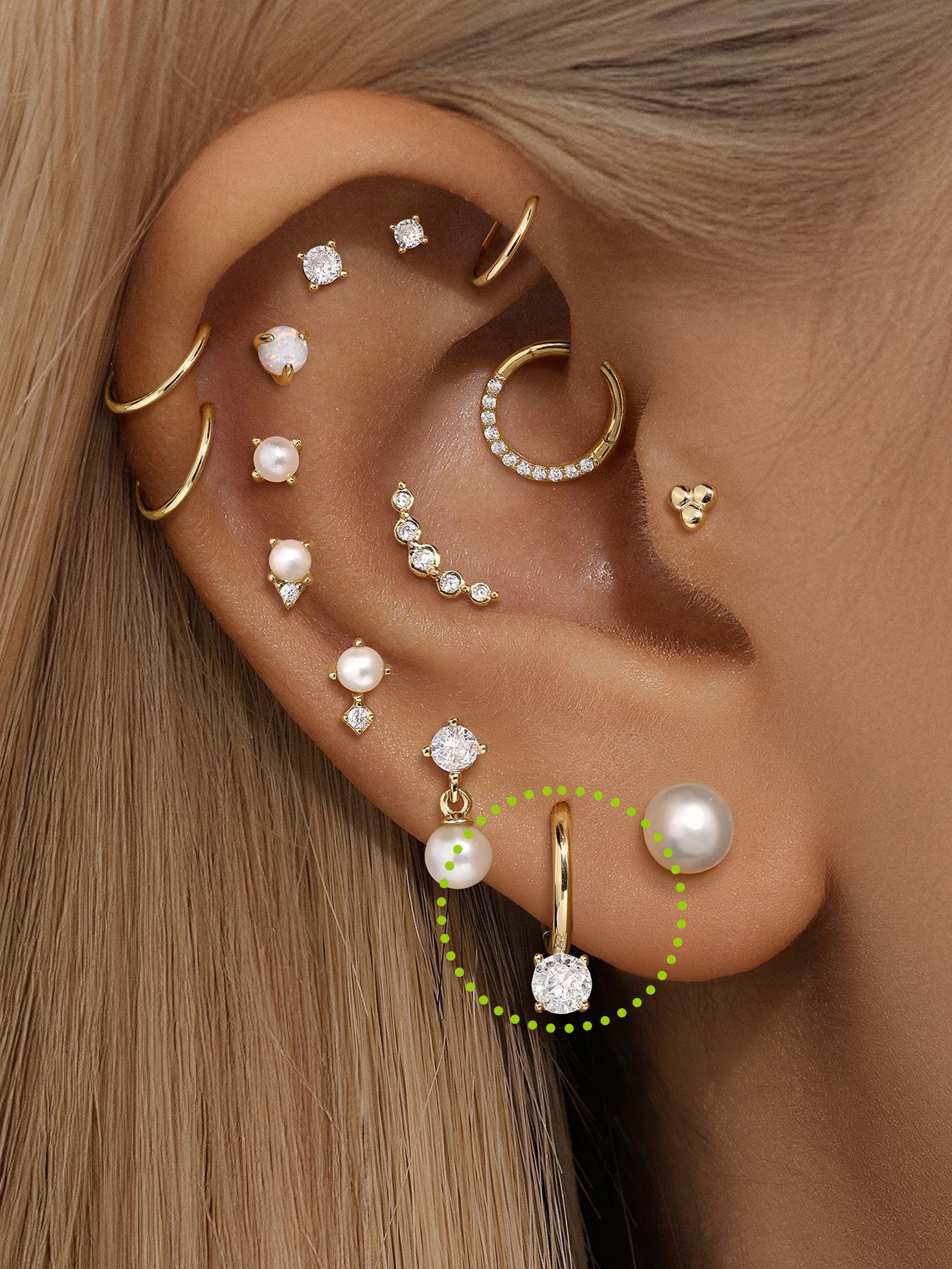 14K Solid Gold Shining Round Zircon Huggies Earring-aurivna