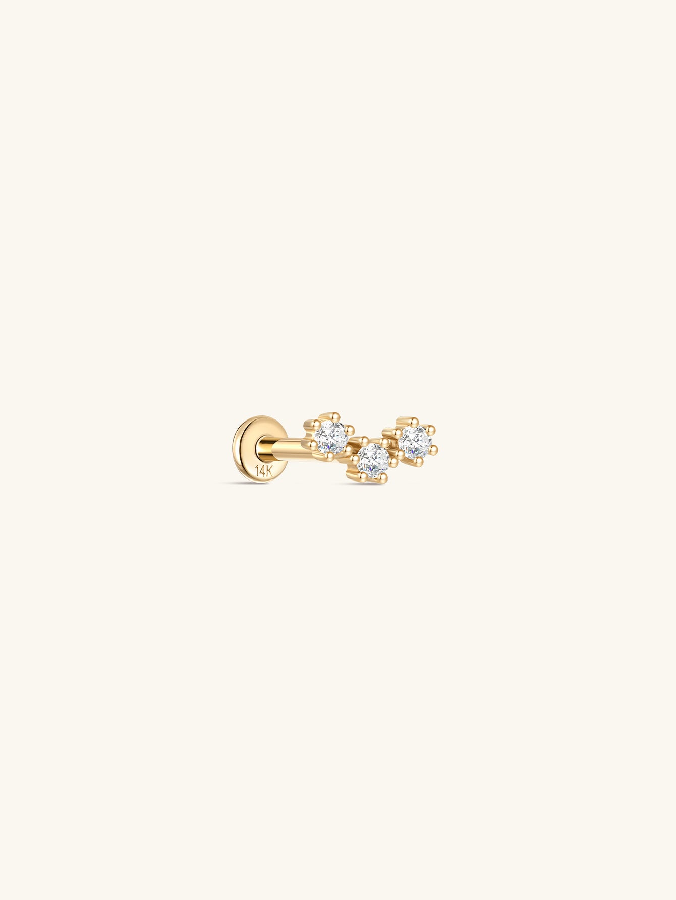 925 Sterling Silver Zircon Curve Ear Piercing Stud-aurivna